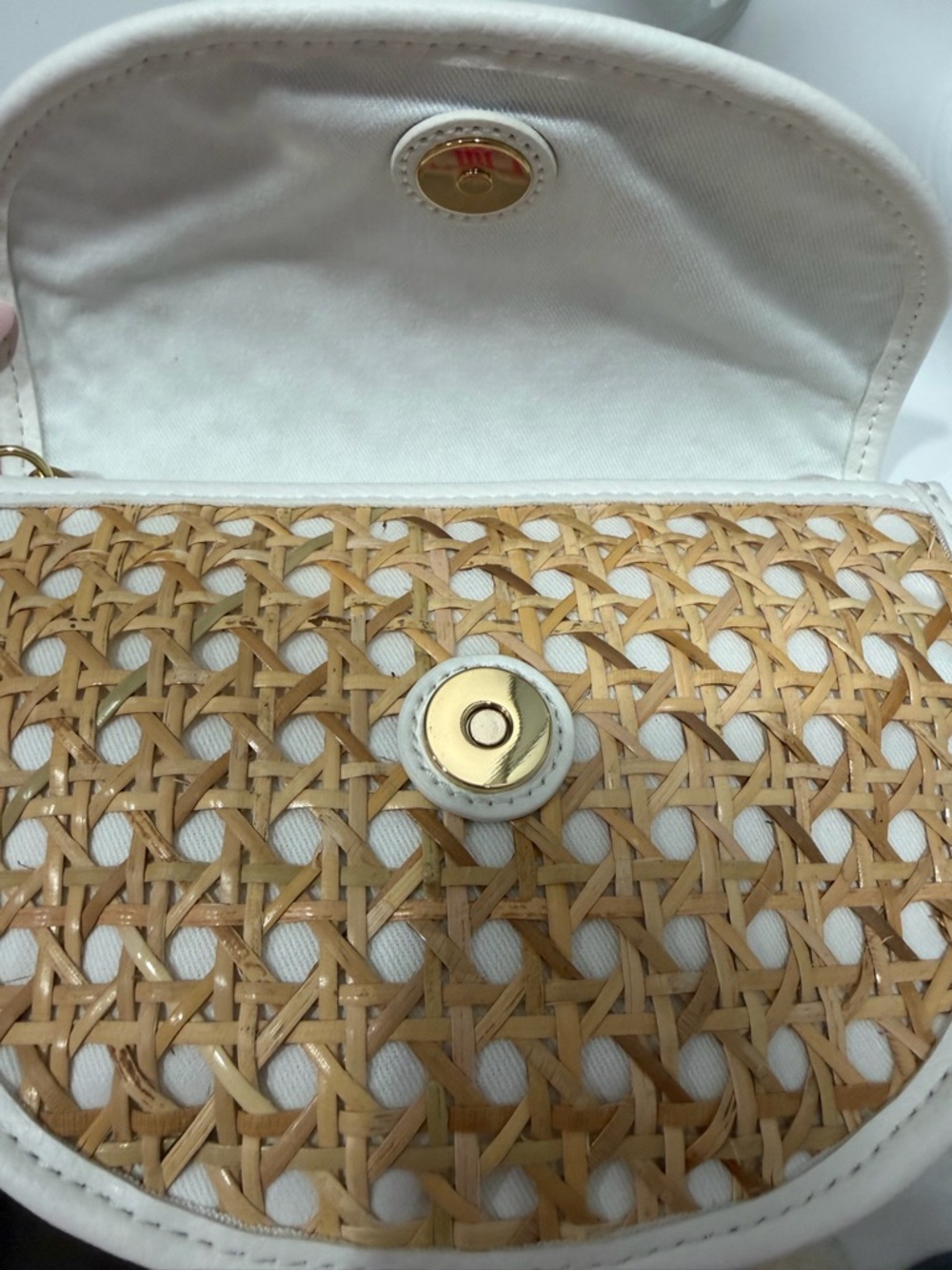 Lilly Pulitzer White & Tan Camille Cane Belt & Crossbody Bag - Picture 11 of 11